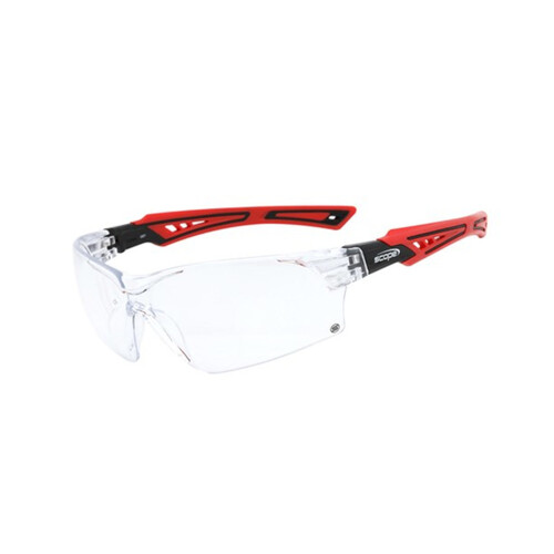 WORKWEAR, SAFETY & CORPORATE CLOTHING SPECIALISTS - Bionix Red/Black Temple Titanium AF/AS Clear Lens