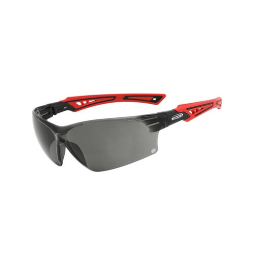 WORKWEAR, SAFETY & CORPORATE CLOTHING SPECIALISTS - Bionix Red/Black Temple Titanium AF/AS Smoke Lens