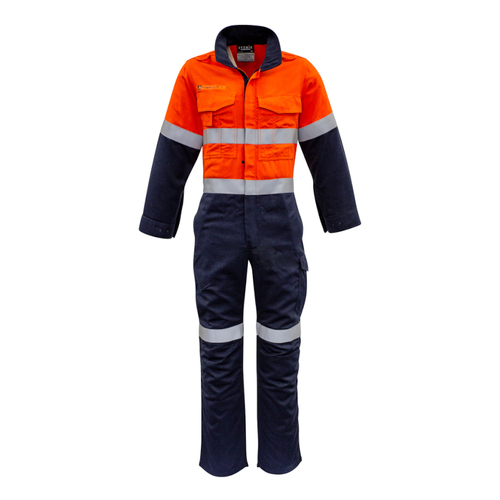 WORKWEAR, SAFETY & CORPORATE CLOTHING SPECIALISTS - Mens Orange Flame Overall - Hoop Taped