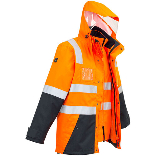 WORKWEAR, SAFETY & CORPORATE CLOTHING SPECIALISTS - Mens Hi Vis 4 in 1 Waterproof Jacket