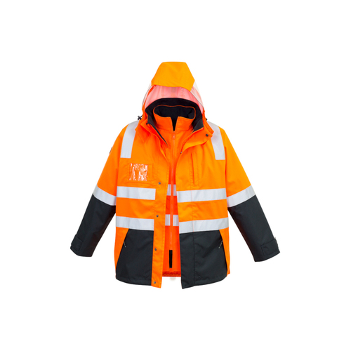 WORKWEAR, SAFETY & CORPORATE CLOTHING SPECIALISTS - Mens Hi Vis 4 in 1 Waterproof Jacket