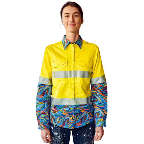 WORKWEAR, SAFETY & CORPORATE CLOTHING SPECIALISTS - Women's Snazzy Yellow Day/Night Hi Vis Full Button Workshirt