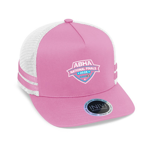 WORKWEAR, SAFETY & CORPORATE CLOTHING SPECIALISTS - INIVI SEAMLESS SIDE AND BACK PANEL POLYCOTTON/MESH - SNAPBACK (Inc Emb Logo CAP - The National finals logo (Blue)
