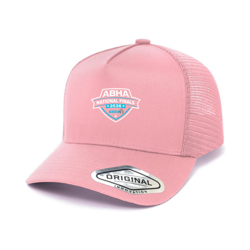 WORKWEAR, SAFETY & CORPORATE CLOTHING SPECIALISTS - A-Frame Seamless Mesh Cap (Inc Emb Logo CAP - The National finals logo (Pink)