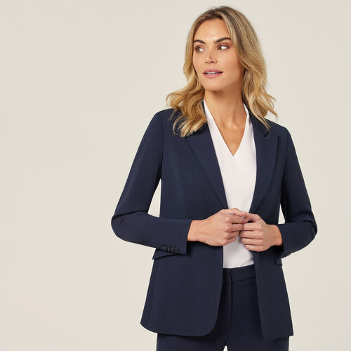 WORKWEAR, SAFETY & CORPORATE CLOTHING SPECIALISTS - CREPE STRETCH RELAXED LONGLINE JACKET