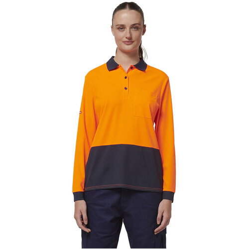 WORKWEAR, SAFETY & CORPORATE CLOTHING SPECIALISTS - CORE - WOMENS LONG SLEEVE HI VIS POLO
