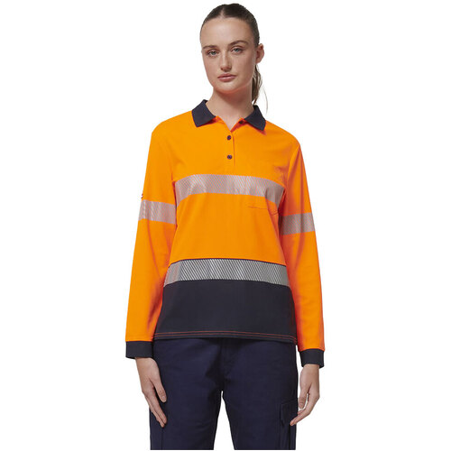 WORKWEAR, SAFETY & CORPORATE CLOTHING SPECIALISTS - CORE - WOMENS LONG SLEEVE TAPED POLO