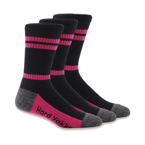 WORKWEAR, SAFETY & CORPORATE CLOTHING SPECIALISTS - 3056 - WOMENS 3PK CREW SOCK