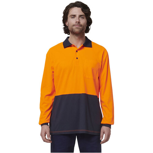 WORKWEAR, SAFETY & CORPORATE CLOTHING SPECIALISTS - CORE - MENS LONG SLEEVE HIVIS POLO