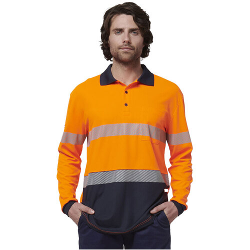 WORKWEAR, SAFETY & CORPORATE CLOTHING SPECIALISTS - CORE - MENS LONG SLEEVE TAPED POLO